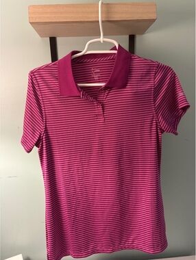 LPGA Collection Women’s Golf Polo Pink Striped/Small